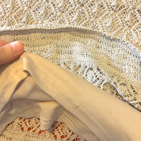 Zara cream sand boho crochet knit short sleeves long dress limited edition NWT - Picture 8 of 14
